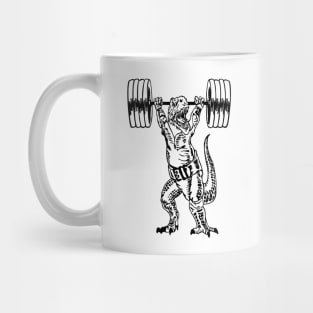 SEEMBO Dinosaur Weight Lifting Barbells Workout Gym Fitness Mug